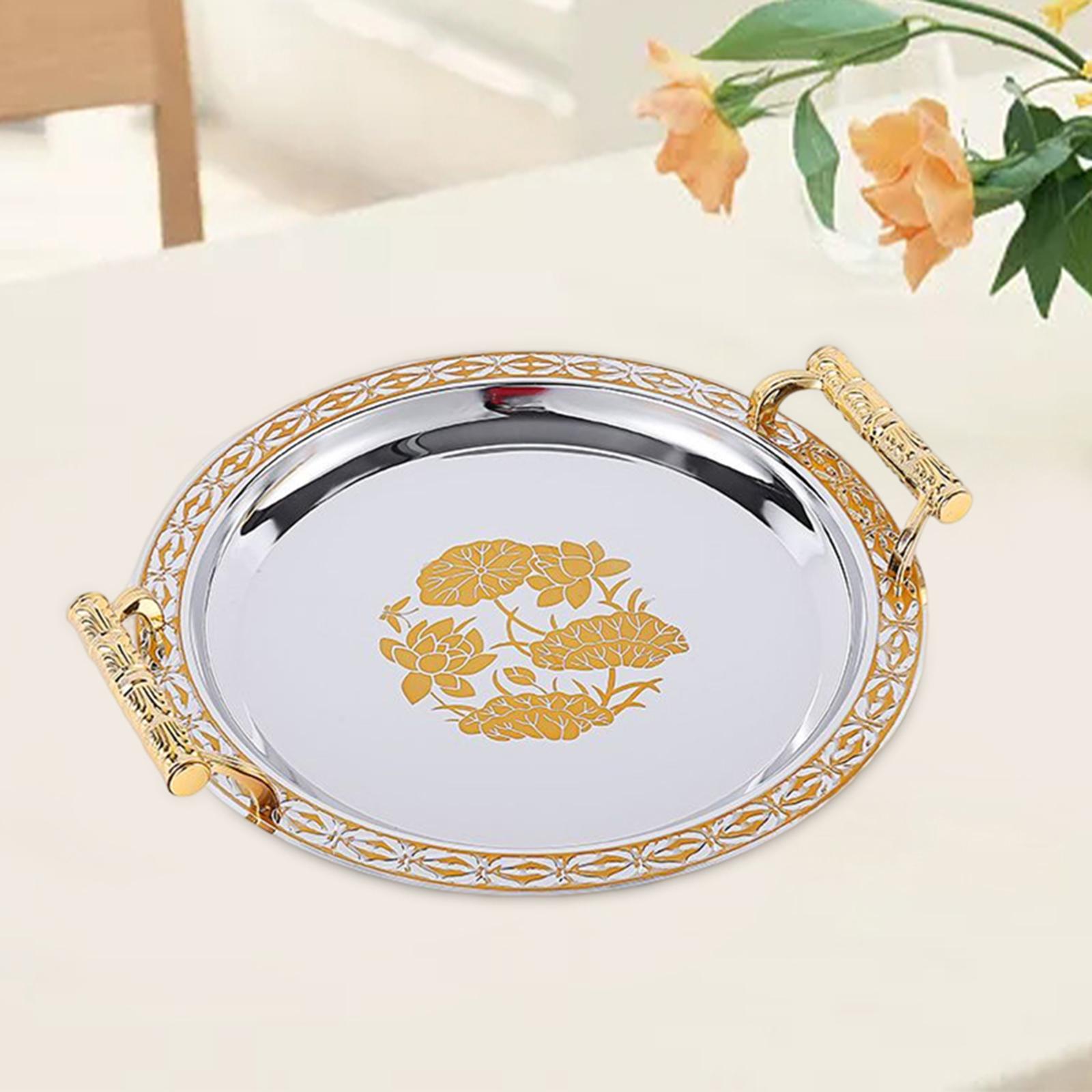 Modern Elegant Fruit Dessert Tray with Handles for Home Bedroom Parties