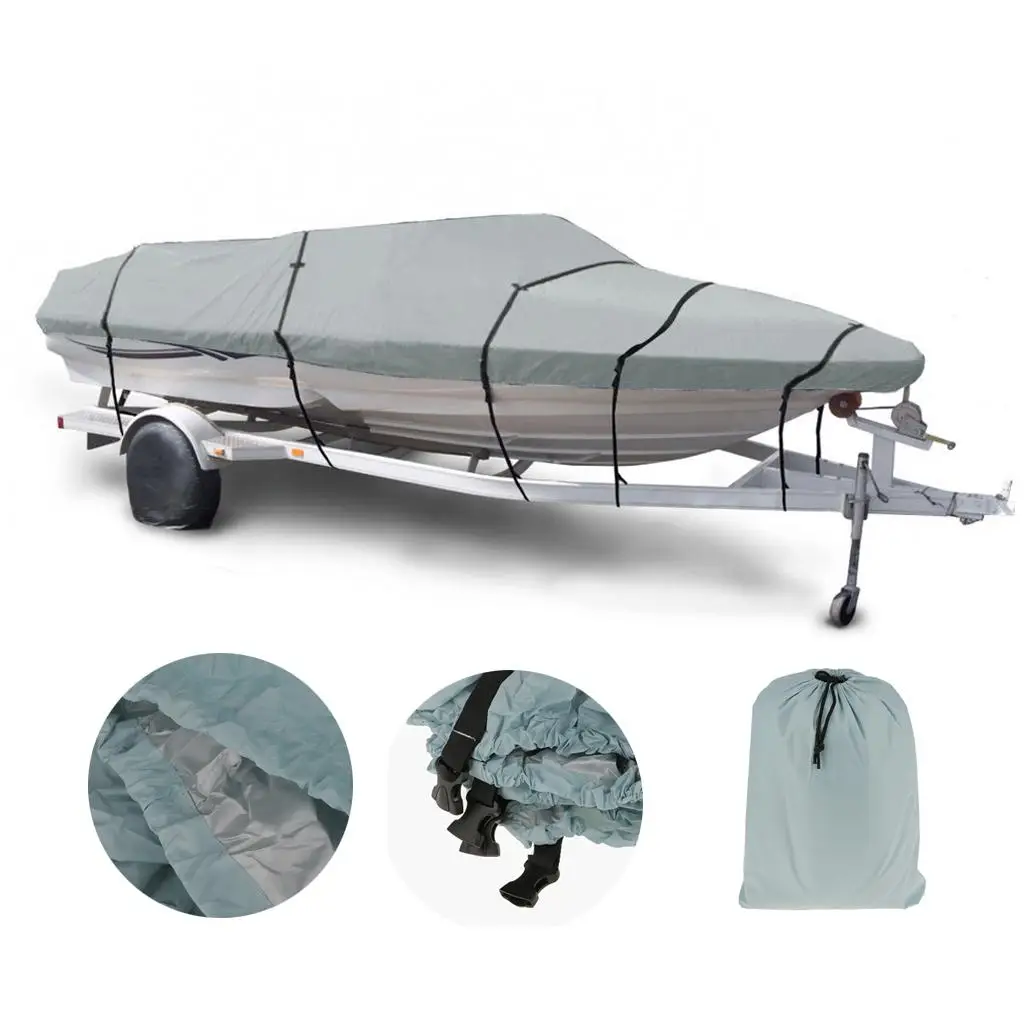 11-13ft Trailerable Boat Cover Waterproof UV Protect Fishing Ski Boat Covers NEW