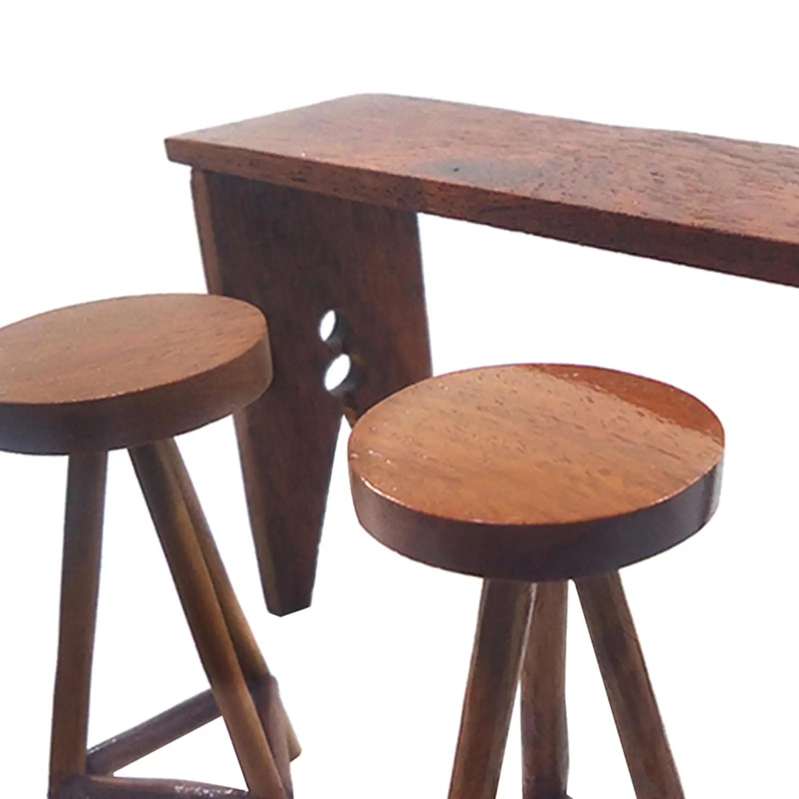 Miniature Bar Table High Chair Decor Wooden 1:12 for Dollhouse DIY Accessory