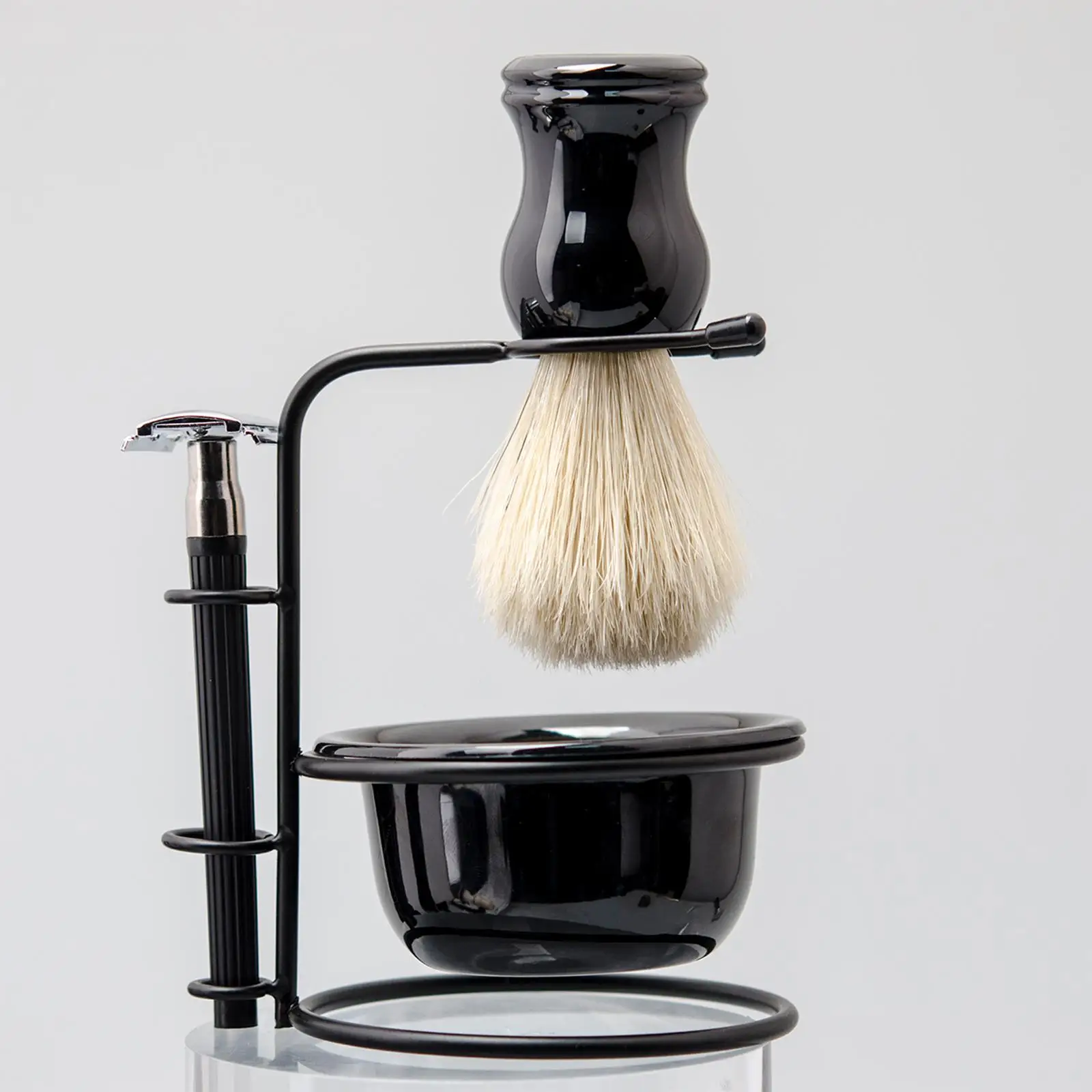 4 in 1 Shaving Set Sturdy Mens Shaving Brush and Bowl Set Shaving Bowl Mug Brush Holder Perfect for Every Day Use Smooth Shave