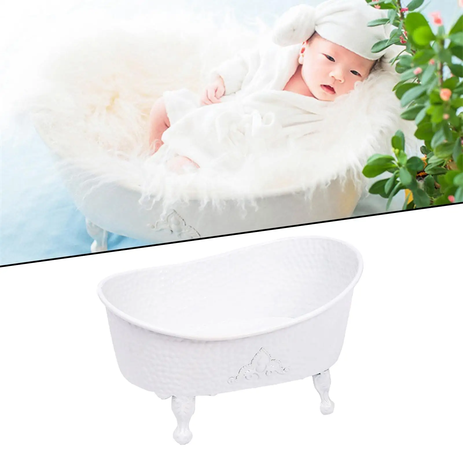 Iron Photography Props Bathtub Backdrops Fittings Decoration White DIY for Holiday