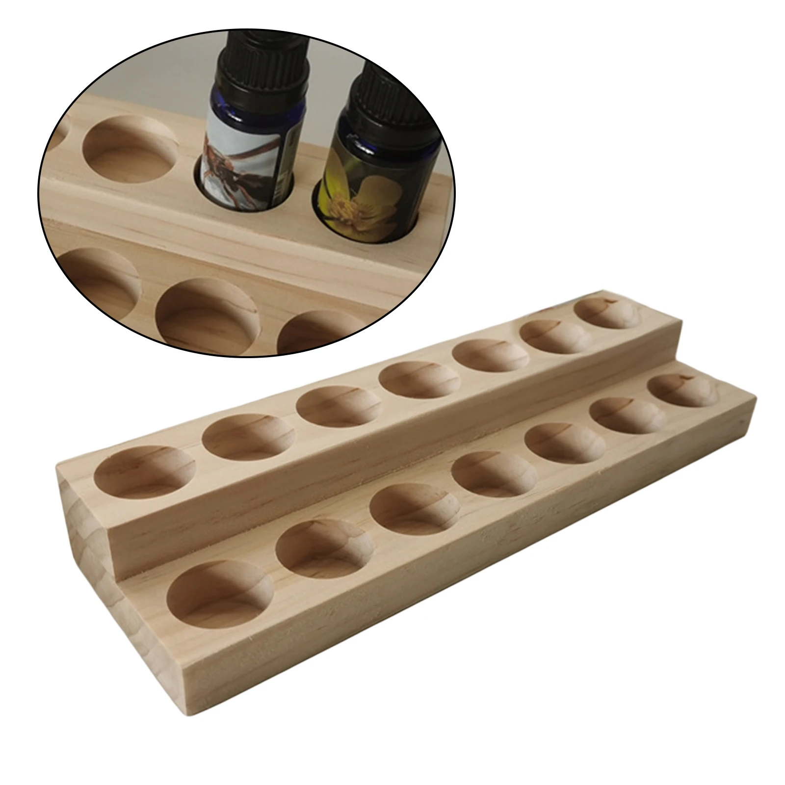 Essential Oil Storage Rack ,Natural Wood Box Case Container Display Holder