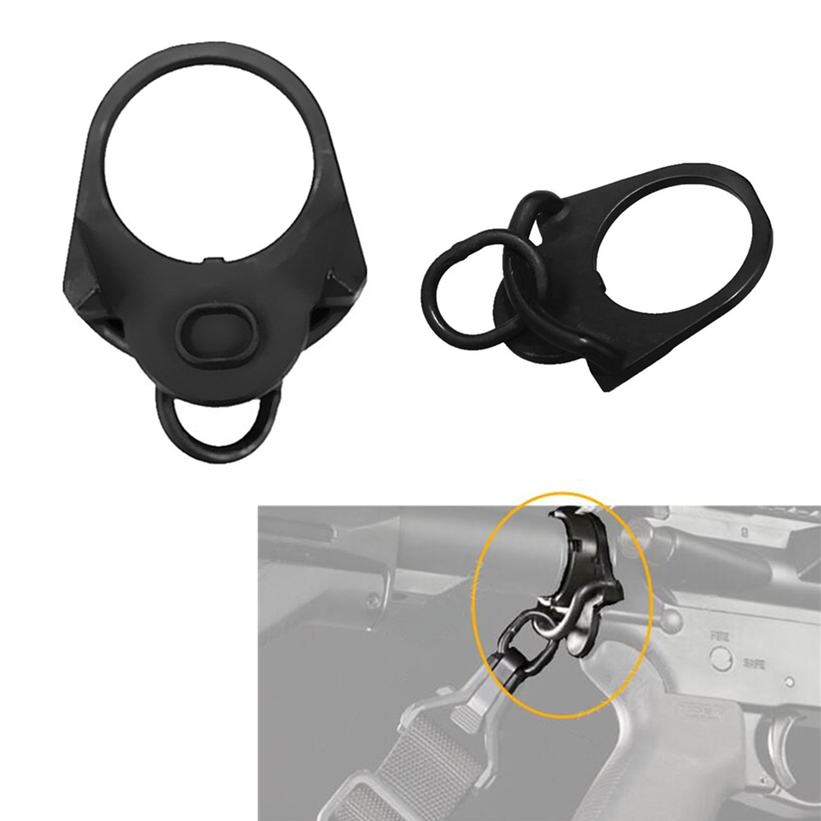 MAGORUI AR15 M4/16 AEG End Plate Sling Hunting Gun M4 GBB Sling Stock Installation – Detail 2