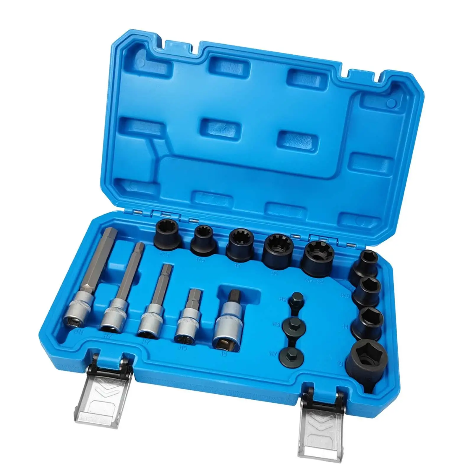 17 Pieces Durable Brake Disc and Caliper Socket Set 7PT 10PT Caliper Sockets Repairing Tool