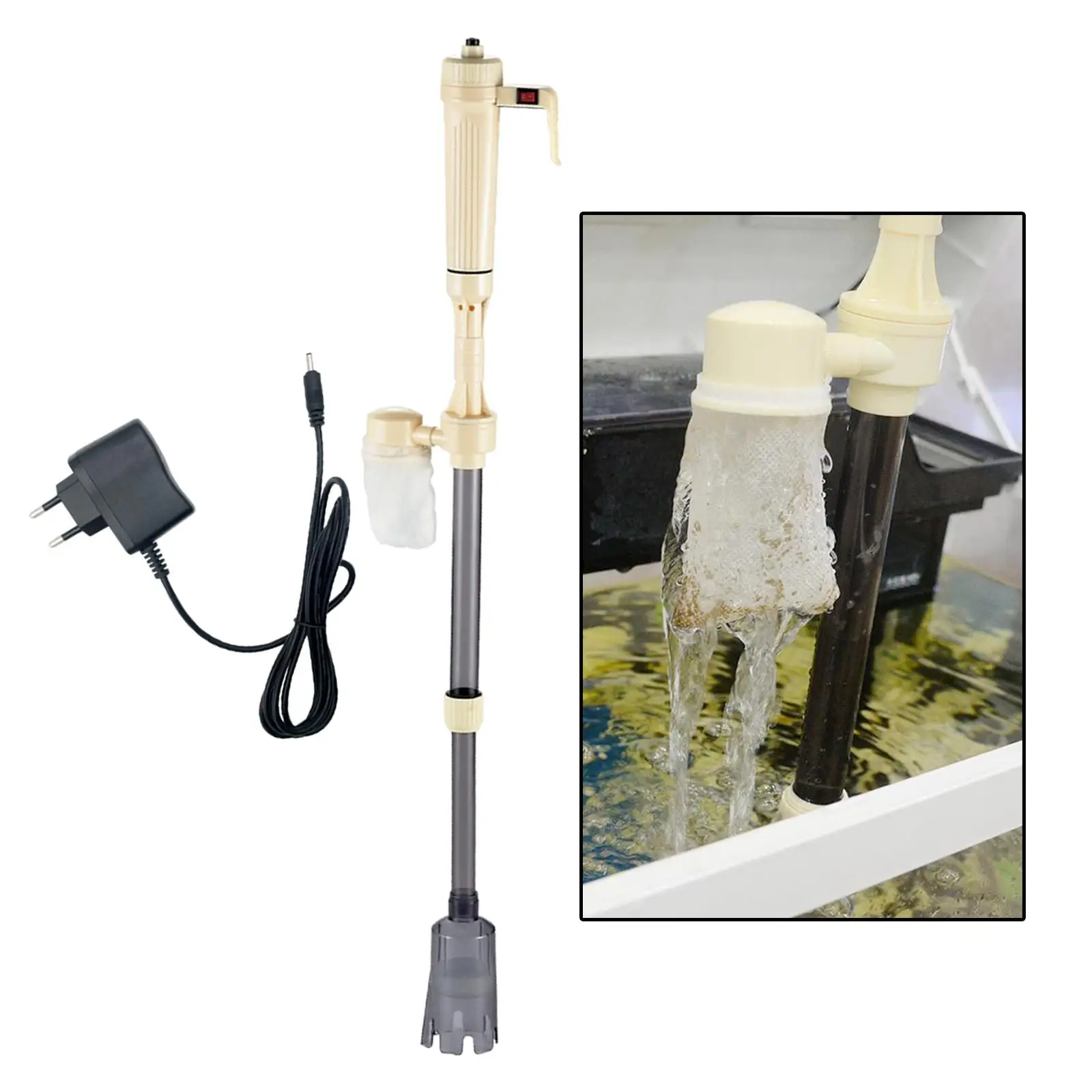 Electric Aquarium Siphon Vacuum Cleaner Machine Fish Tank Water Change Water Filter Pump Sand Washer Cleaning Tool