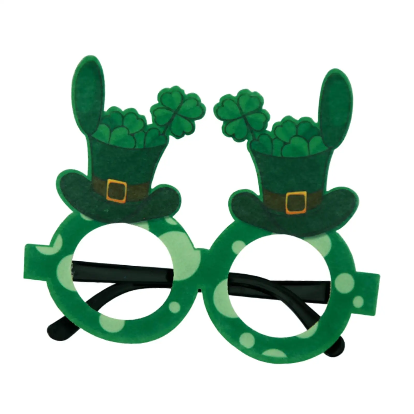 Happy ST Patricks Day Glasses Shamrock Decor Glasses Frame Hat Fancy Dress Eyeglasses for Football Party Favors Rugby Adults