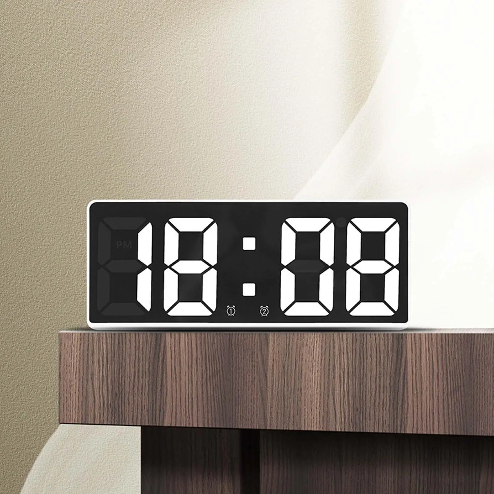 Alarm Clock with Snooze Large LED Display 2 Alarms Electronic Temperature for Kids