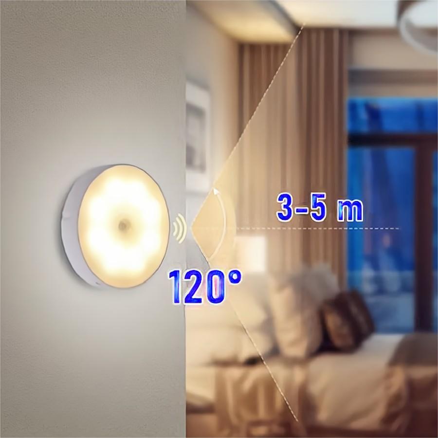 USB Night Light Motion Sensor Light LED Lamp With Switch Rechargeable Inductor Lights For Kitchen Stairs Hallway Closet Bedroom