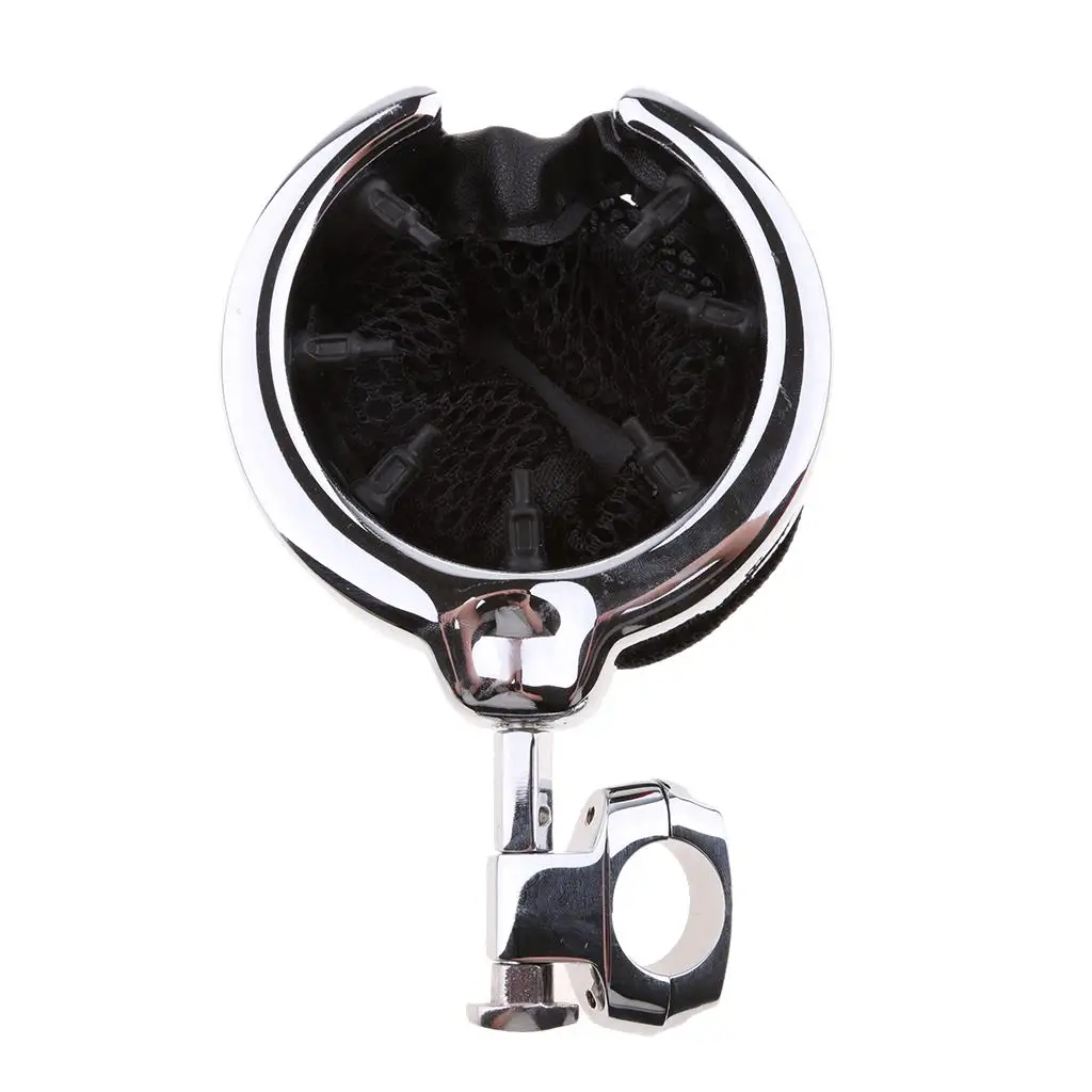 Motorcycle Handlebar Mount Drink/Cup Holder with Mesh Basket for