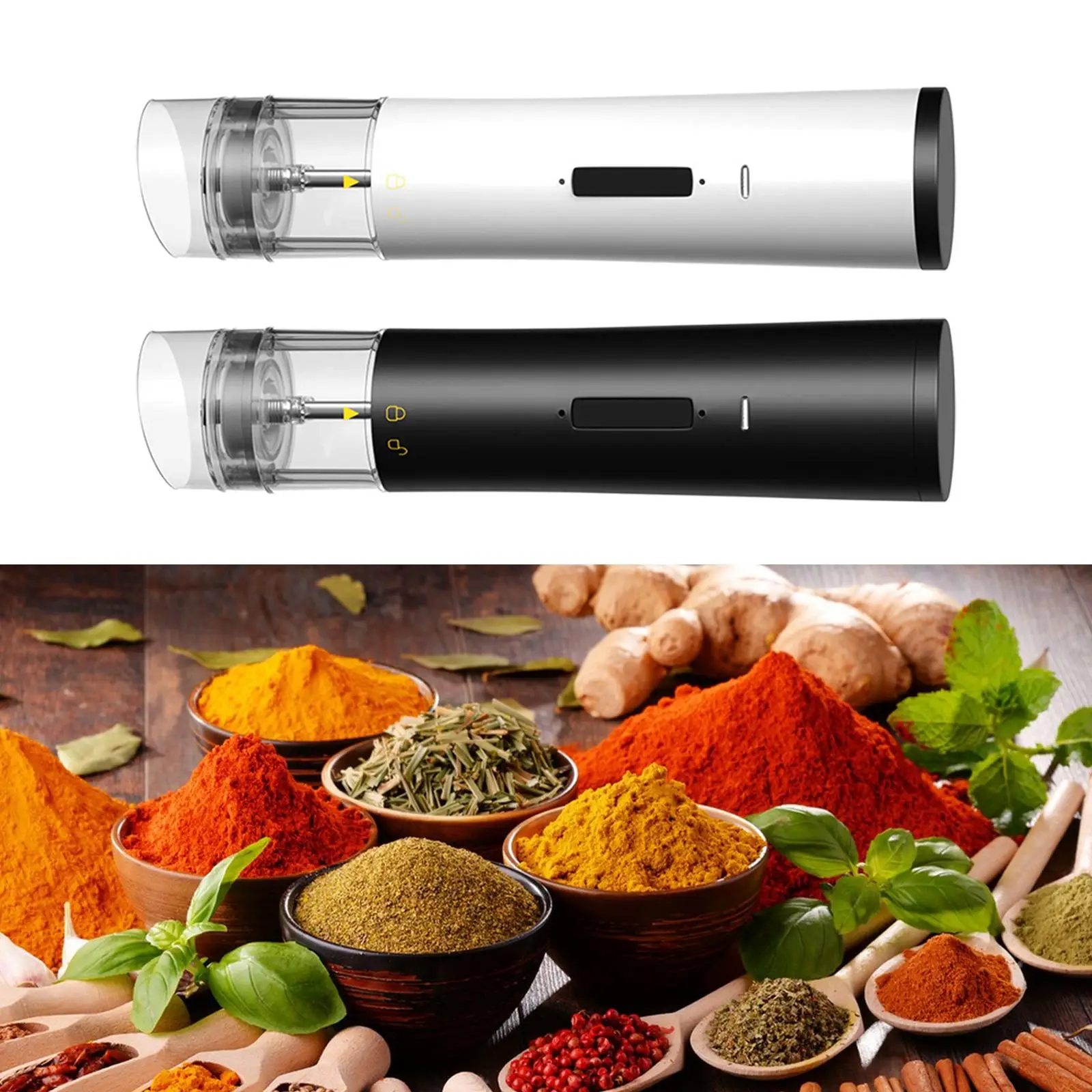 USB Rechargeable Automatic Salt Spice Grinder Pepper Mill Stainless Steel Seasoning Bottle for Kitchen Restaurant BBQ Accs Tools