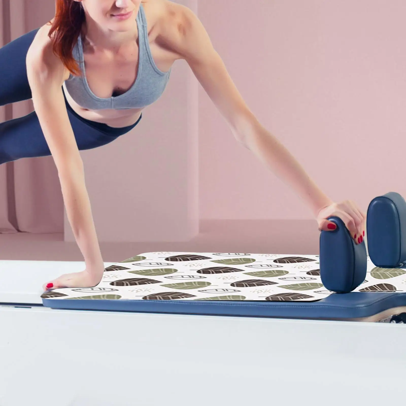 Pilates Reformer Mat, Meditation Pad Small Yoga Mat Pilates Reformer Cover for Workout Cover Towel Home Gym Machine Equipment