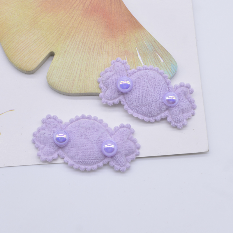 20 Stücke 40*20mm Tuch Süßigkeiten mit Perle für Kleidung Hut Patches Nähen Handwerk Socken Handschuhe Schuhe Aufkleber Kopfbedeckung Dekor Zubehör – Detail 6