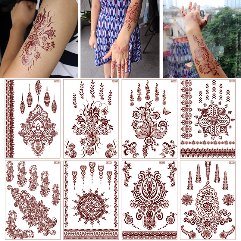 Best of Red Tattoo Sticker Temporary Fake Tattoo Henna Tattoo Template Lace Flower Pattern Waterproof Long Lasting Body Arm Leg Hand Art Reviews & Tips