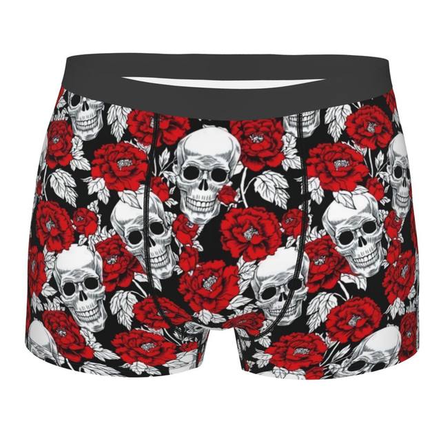 Bones skull Underpants Cotton Panties Man Underwear Sexy Black Skulls And  Bones - Wunderkammer Shorts Briefs - AliExpress