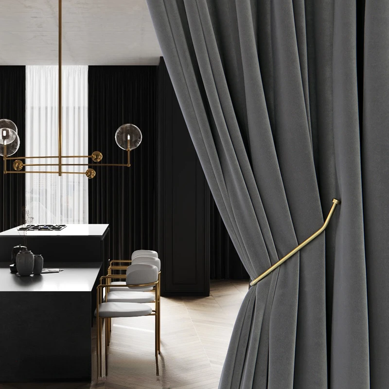 cortinas blackout de luxo para sala estar quarto europeu veludo azul royal janela da cozinha porta moda elegante cor sólida yarm