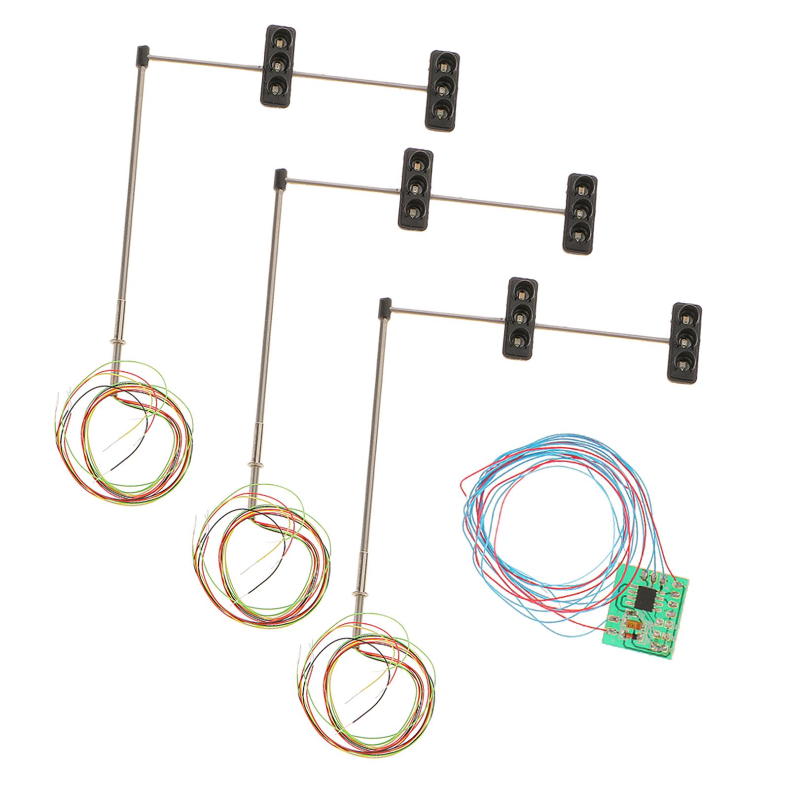 3  Signal Lights Model 5-6 Light 7cm HO OO Train Railway Architecture Diorama Street  Layout 4#