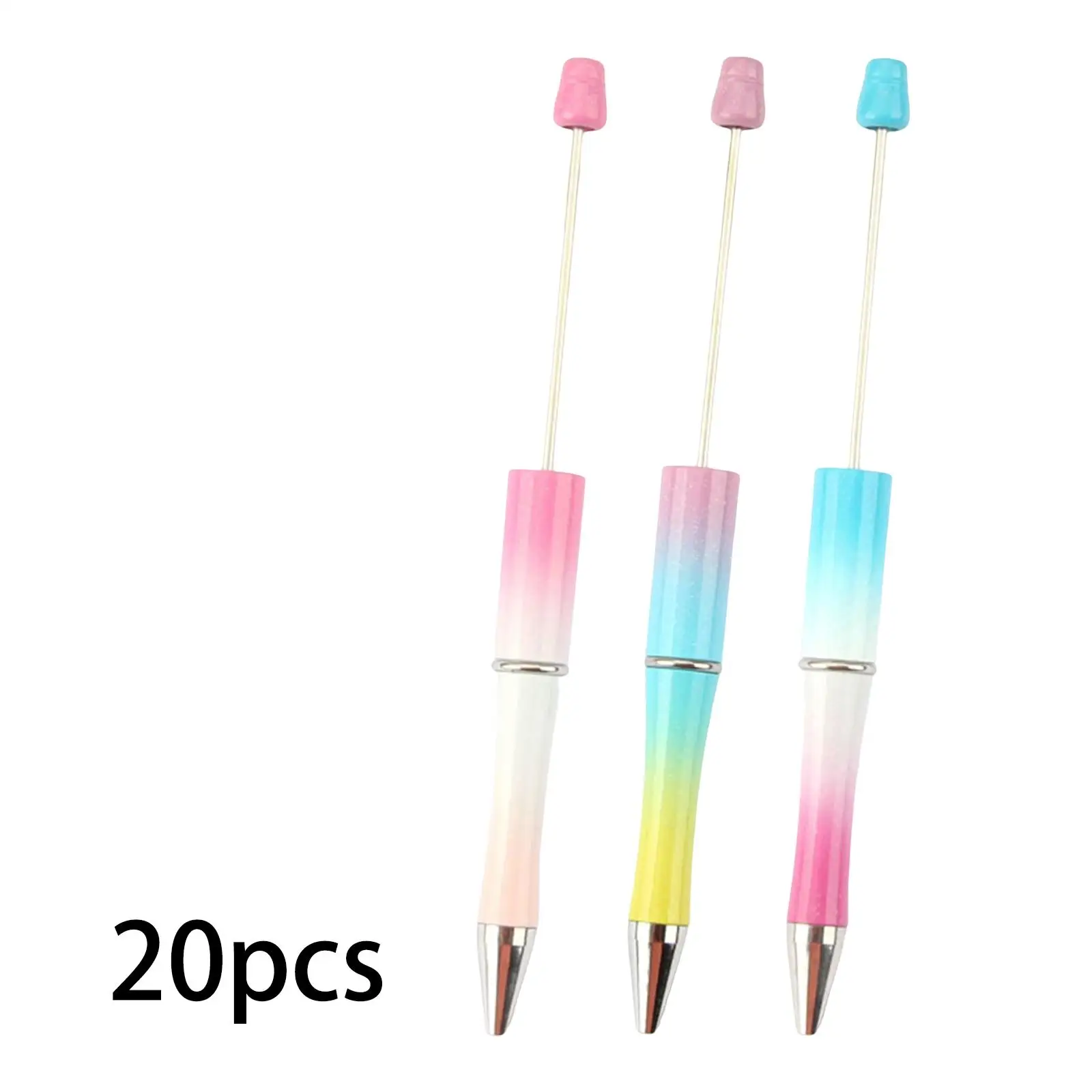 20x Beadable Pens Kit DIY Ball Pen Ballpoint Pen for School Drawing Students Gifts