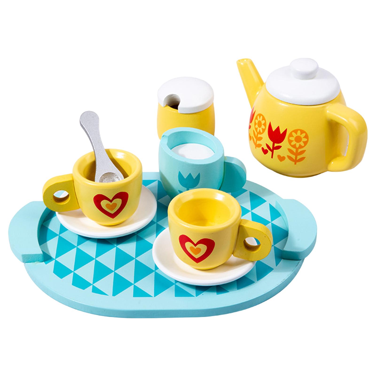 8 Pieces Children Tea Party Set Kitchen Tableware Set for Play Toy Toddlers