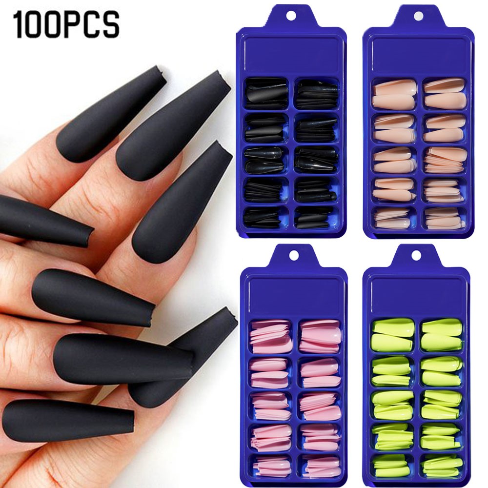 Best of 100Pc Matte Press On Nails Long Ballerina False Nails Detachable Wearable Manicure Fake Tips Full Cover Ballet Acrylic Fake Nail Reviews & Tips