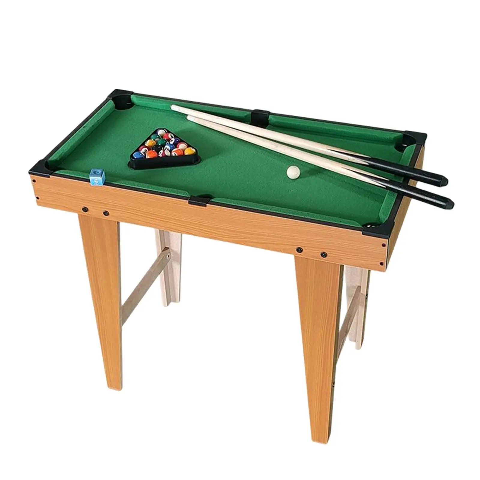 Durable Pool Table Set 15 Colorful Balls, 1 Cue Ball Chalk, Triangle Rack Home