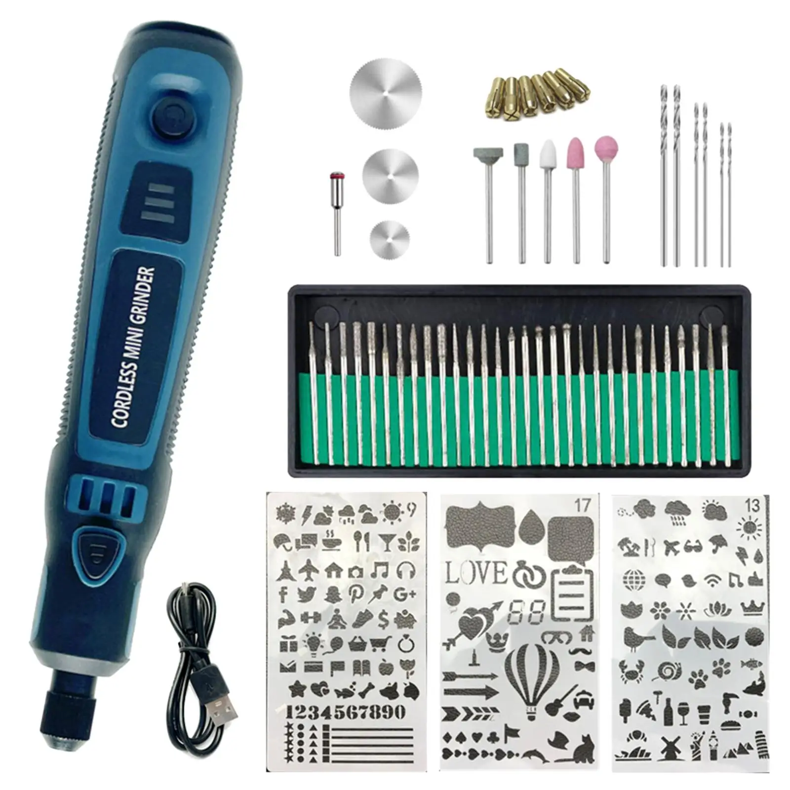 55Pcs Electric Engraving Tool Kit Engraver Pen Grinder for Trimming Sanding
