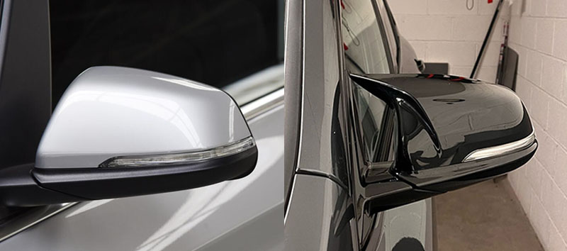 Carbon Fiber Style Black Rearview Side Mirror cover Caps for BMW X1 F48 X2 F39 F40 F53 F44 Z4 G39 Toyota Supra Side Mirror shell