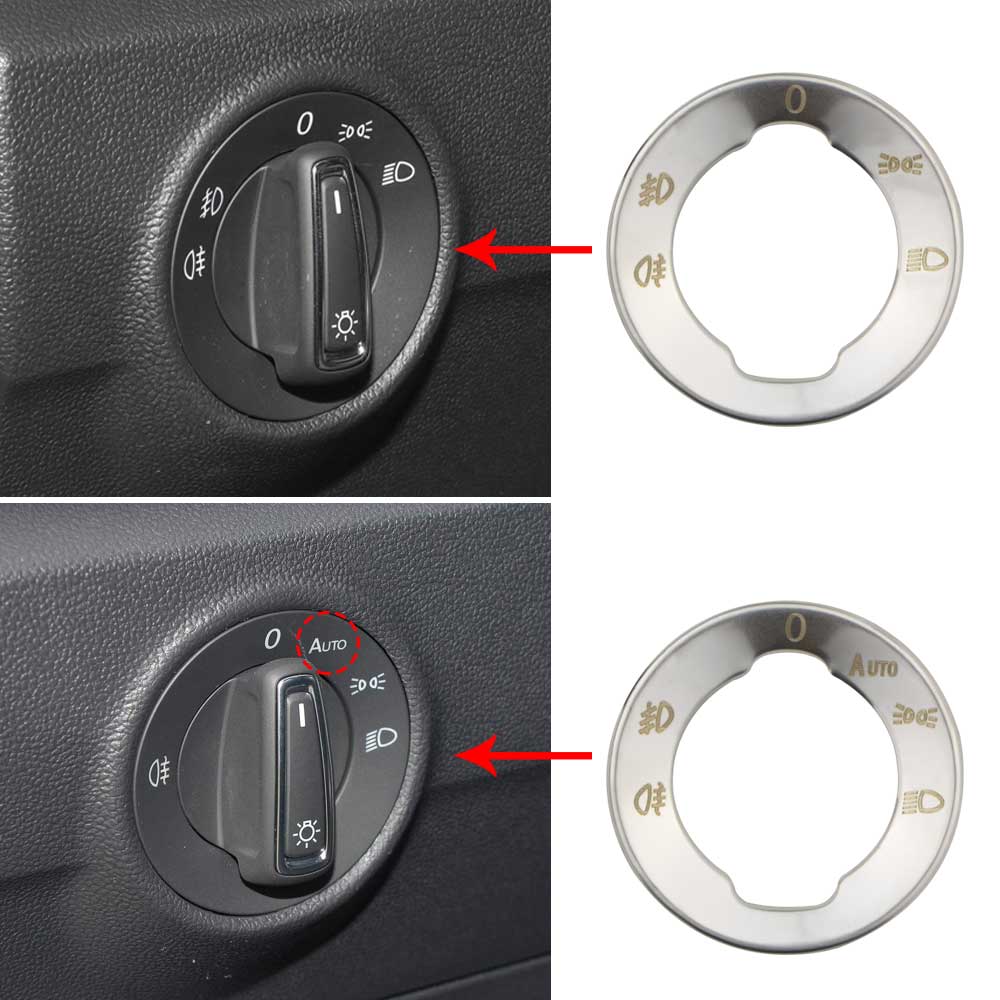 Autoscheinwerfer-Einstellknopf-Panel-Aufkleber-Abdeckungsverkleidung für Volkswagen VW T-roc Troc 2017 2018 2019 2020 2021 2022, Zubehör – Detail 1