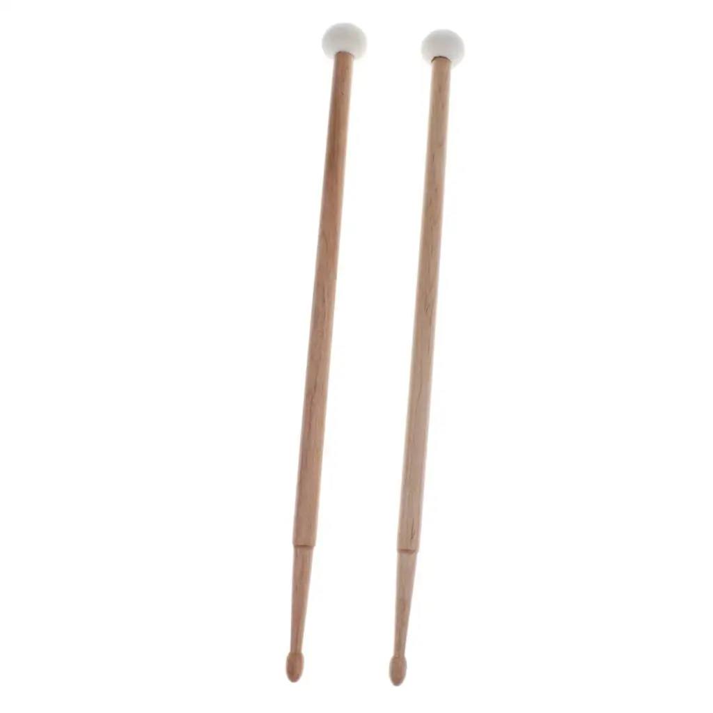 1 Pair  Double Head Cymbal Gong Mallet Set Sticks