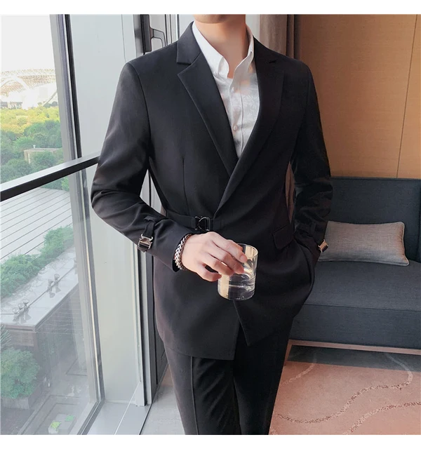 jacket+pants)2022 Brand Clothing Men Spring High Quality Business 