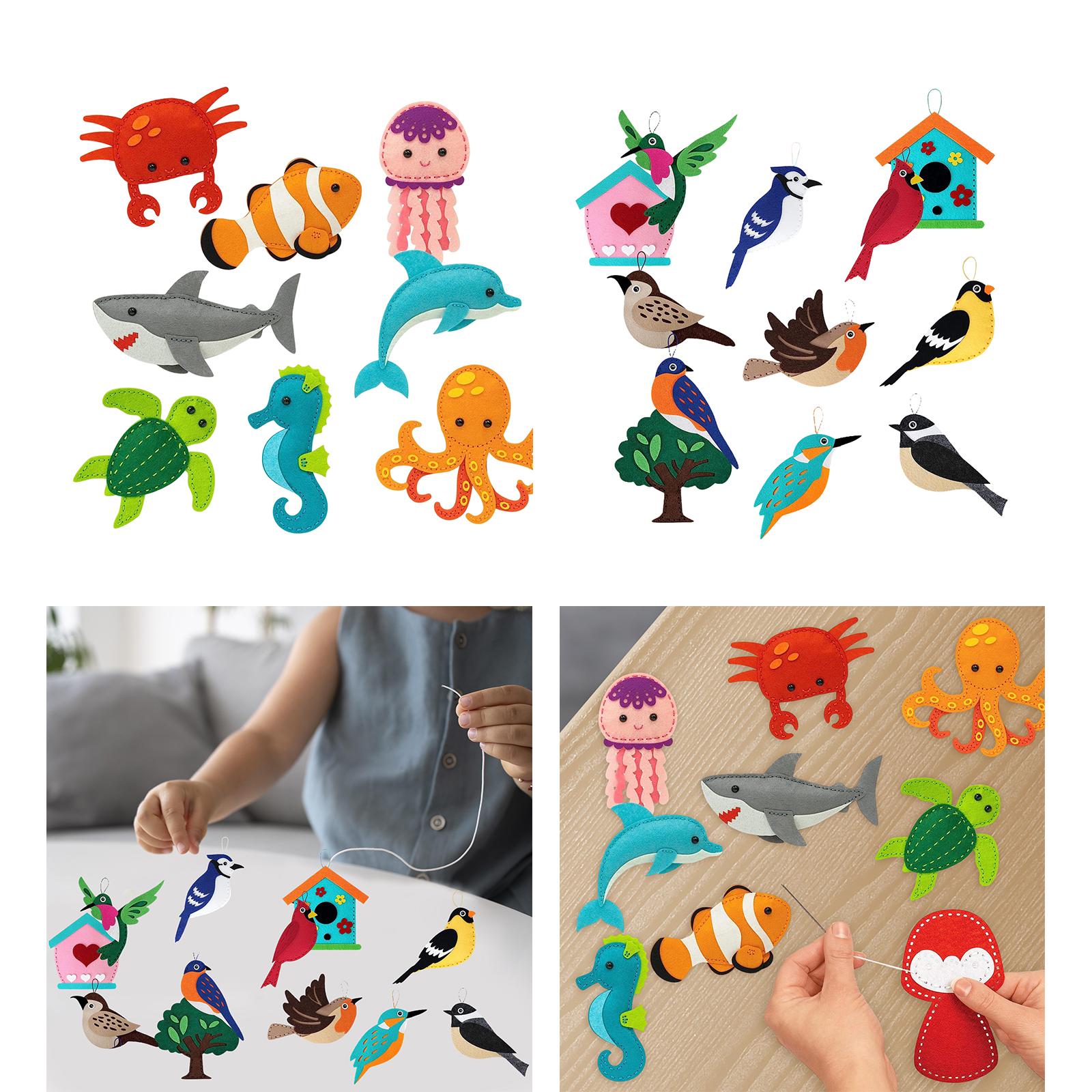 Kid Sewing craft and Birds Animals Craft Stuffed Animals Set Animal Felt Art Craft Kits for Beginners for Beginner Children