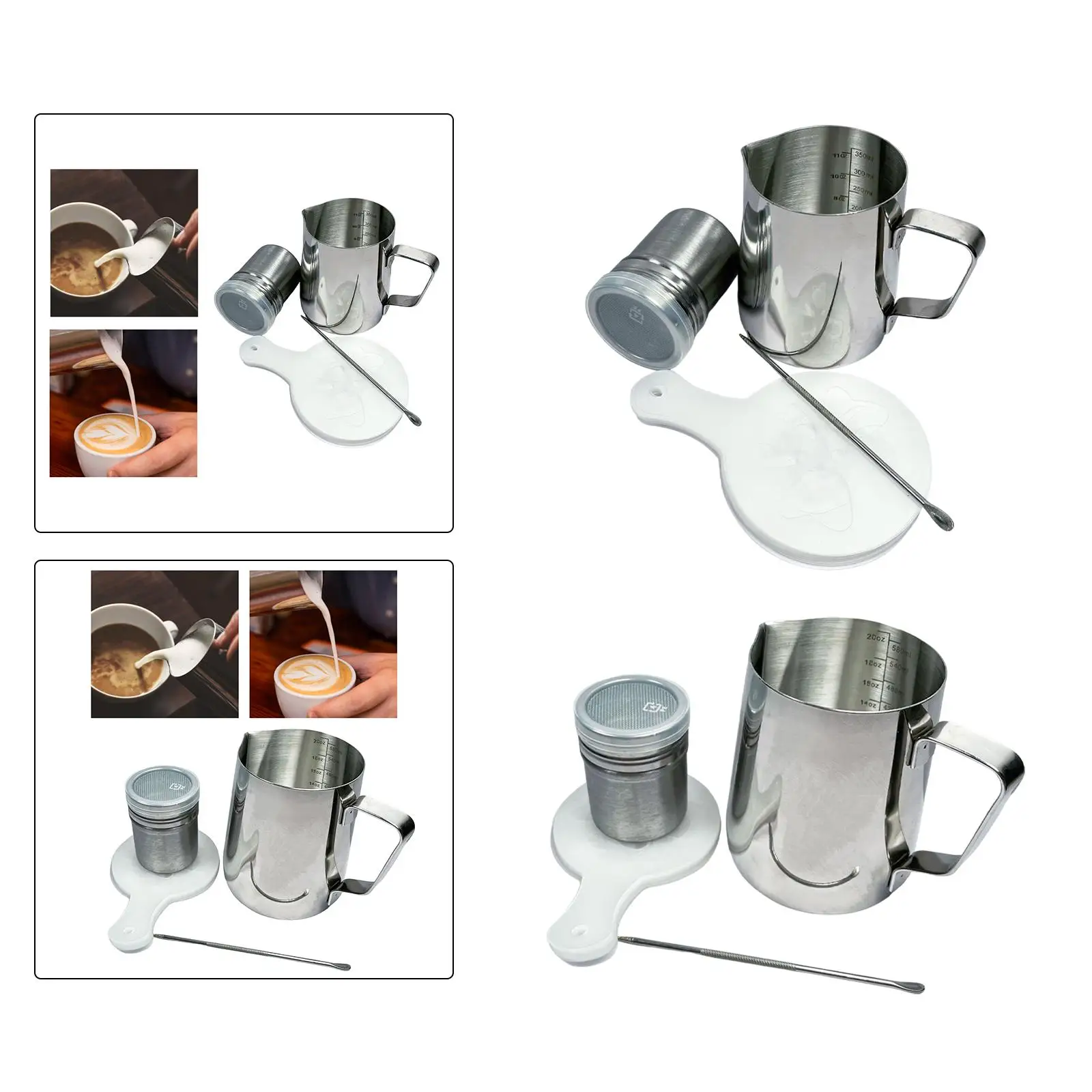 Stainless Steel Milk Frothing Mugs Easy Clean Barista Steam Mugs Milk Jug Cup for Kitchen