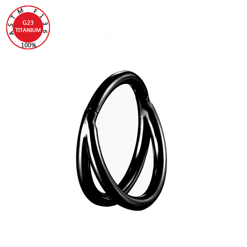 ASTM G23 Titan Triple Scharnier Knorpel Ohrring Helix Piercing Nasenring Septum Conch Clicker Hoop Stud Körperschmuck Trendy – Detail 10
