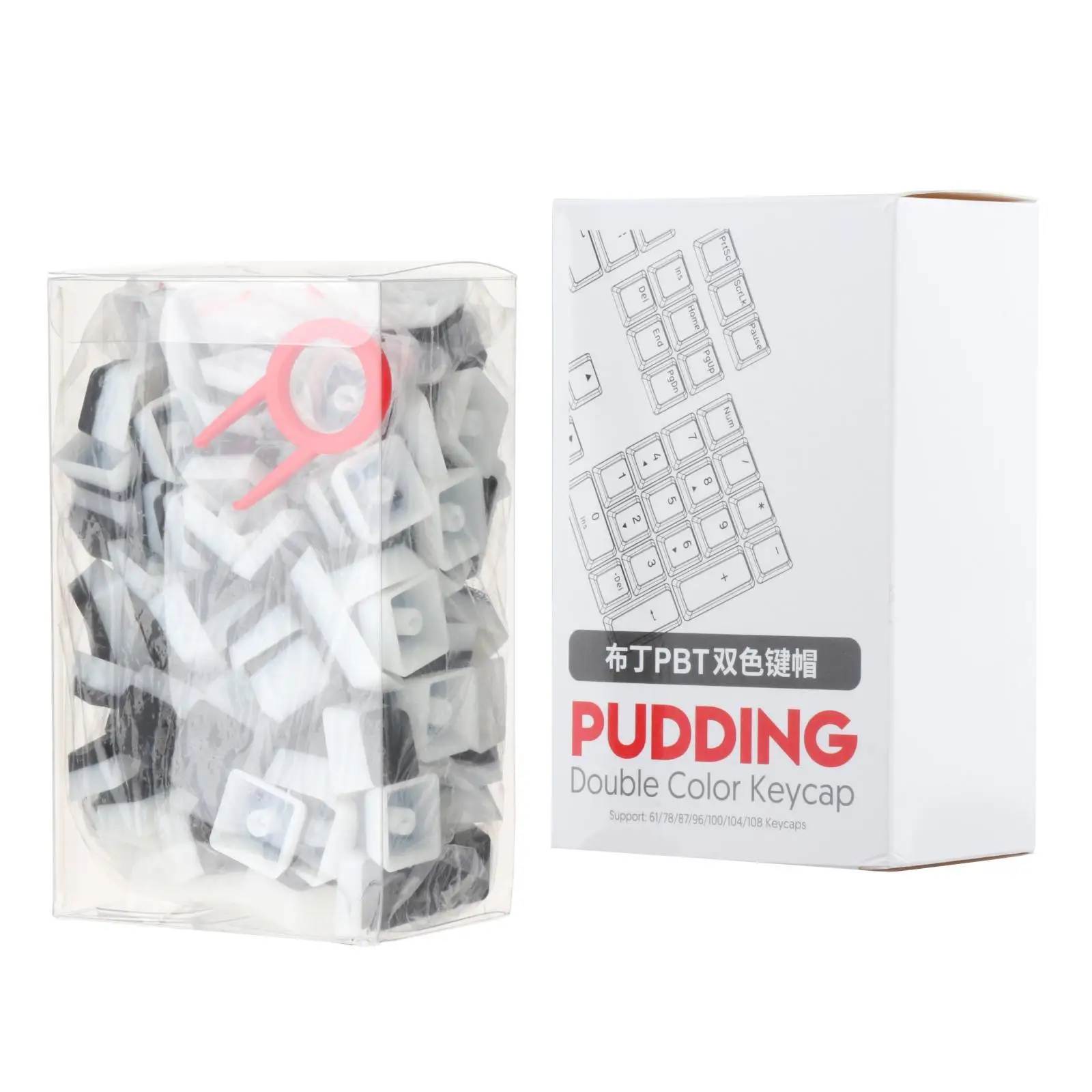 PBT Pudding Keycaps Translucent 108 Keys Keycap Set for Most Mechanical Keyboard PC Gaming