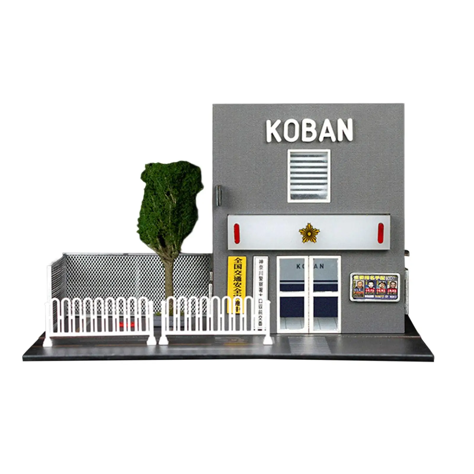 1/64 Koban Model Diorama Kits DIY Diecast Car Display Stand Parking Lot Building Kits for Doll House Accessories DIY Scene Model