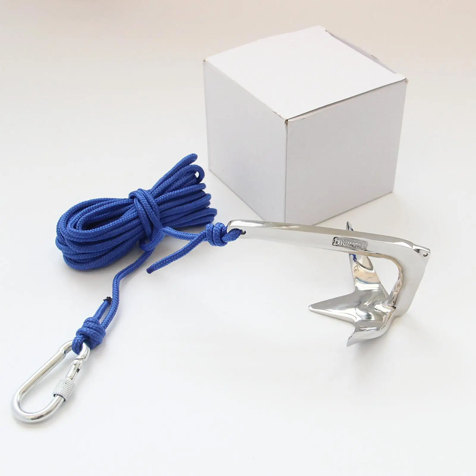 Bruce Style Boat Anchor Versatile Marine Accessories Polished with 5M Rope Fit for Kayak Boat Yacht Canoes Claw Anchor