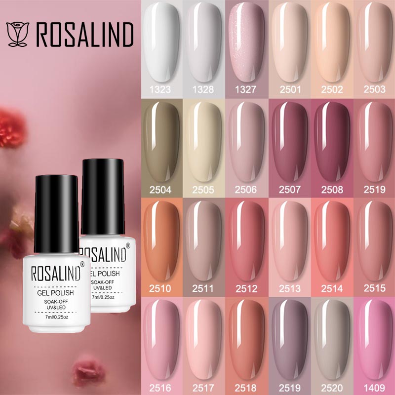 Best of ROSALIND Nail Gel Polish 7ml Hybrid Varnis Pure Pink Serise UV Gel Manicure Nail Art Need LED Lamp Base Top Coat Gel Nail Polish Reviews & Tips