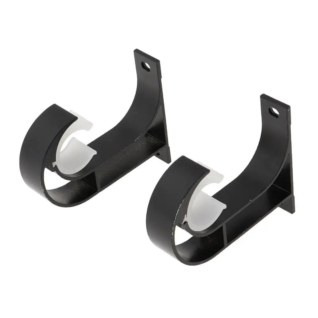 2 Pcs Curtain Rod Bracket Curtain Pole Support Bracket Top Mounting Bracket Single Rod Bracket Drapery Pole Holder for Wall