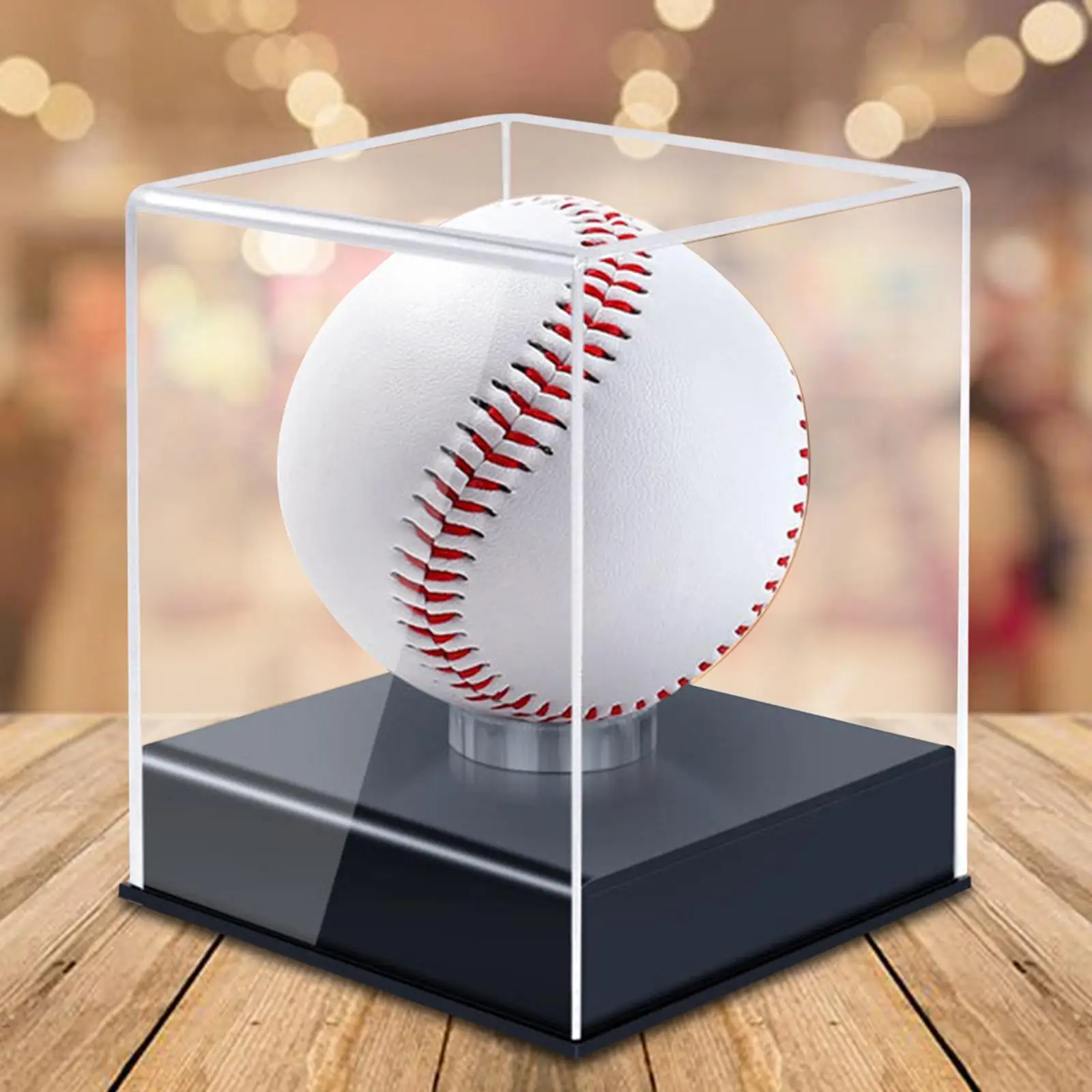 Baseball Holder Display Box Dustproof with Bracket Baseball Storage Display Case