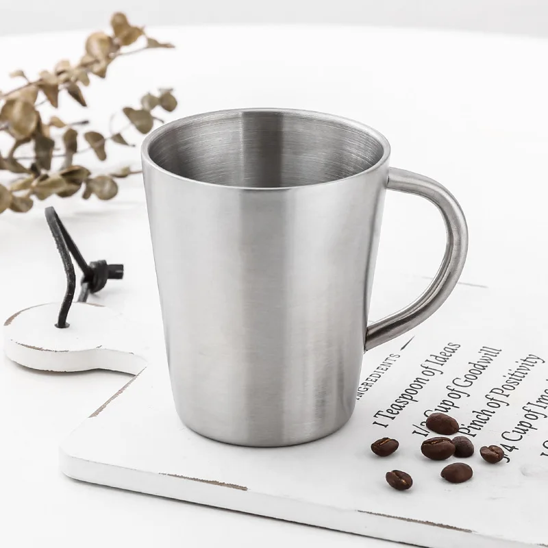 High Quality 304 Stainless Steel Coffee Mug Double-walled Anti-Scald Cup Beer/Water/Tea Anti Fall Metal Travel TumblerHigh Quality 304 Stainless Steel Coffee Mug Double-walled Anti-Scald Cup Beer/Water/Tea Anti Fall Metal Travel Tumbler 320ML