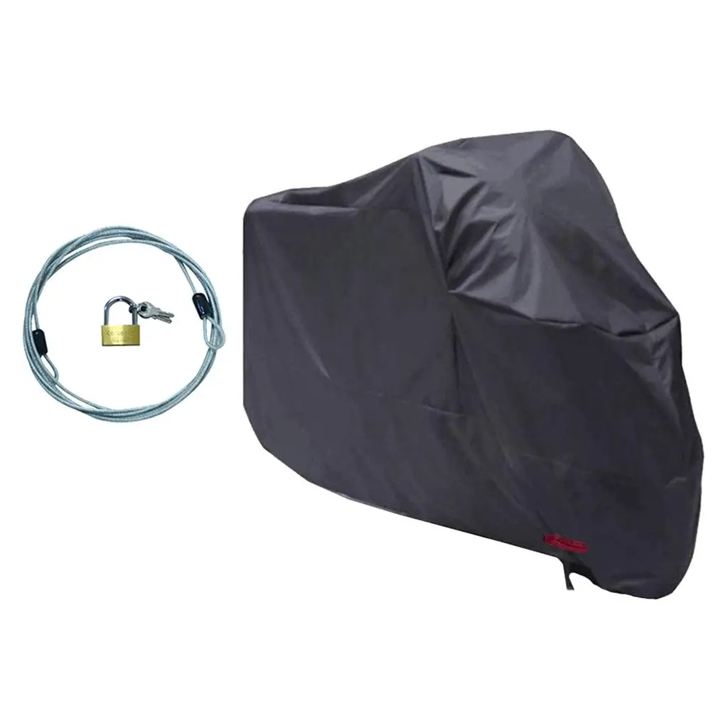 1 Set 2XL Waterproof Motorcycle Cover Scooter  Black W/ Cover