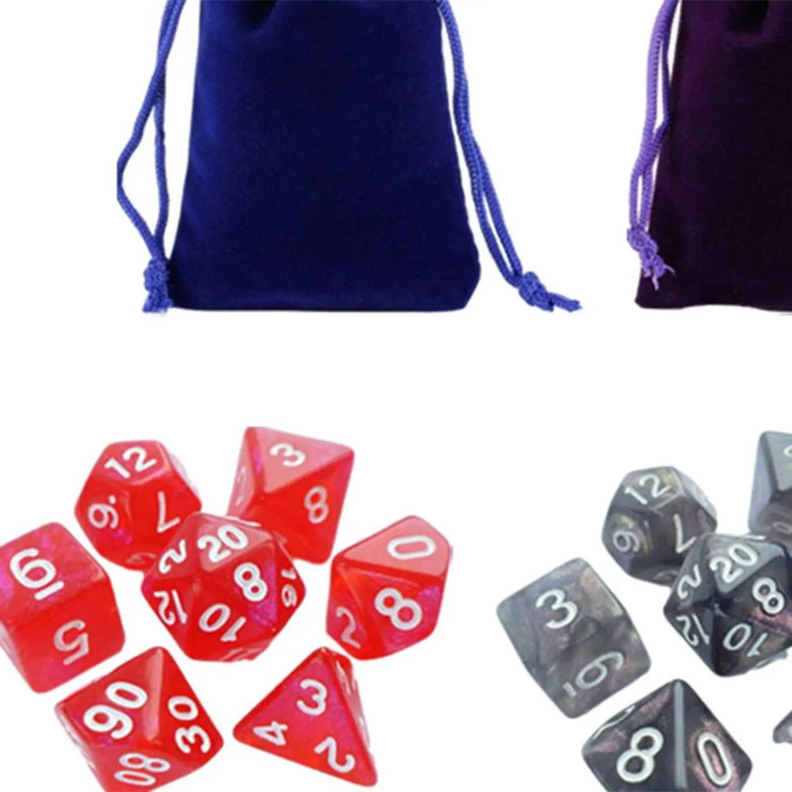35x Polyhedral Dices Set with Velvet Pouch for Board Game Entertainment Toy