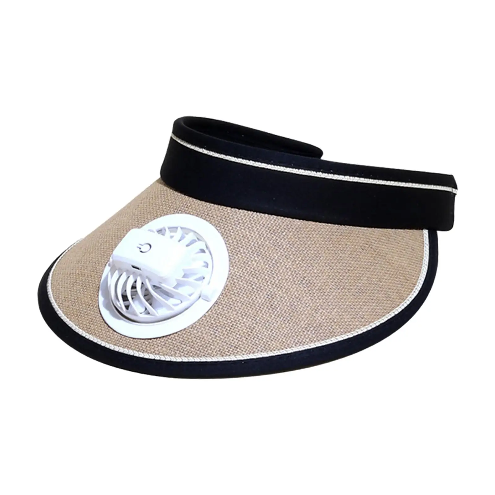 Women Sun Visor Hat with USB Fan Large Brim Multifunctional Adjustable Elastic Buckle Fishing Hat for Casual Everyday Wear