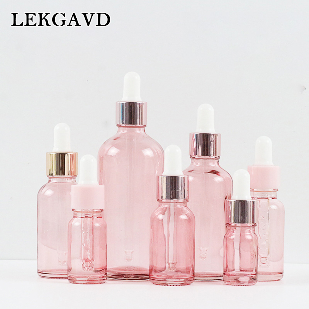 Best of Pink Glass Dropper Bottles Translucence Essential Oil Perfume Refillable Bottles Glass Pipettes Vial 5ml 10ml 30ml 50ml 100ml Reviews & Tips