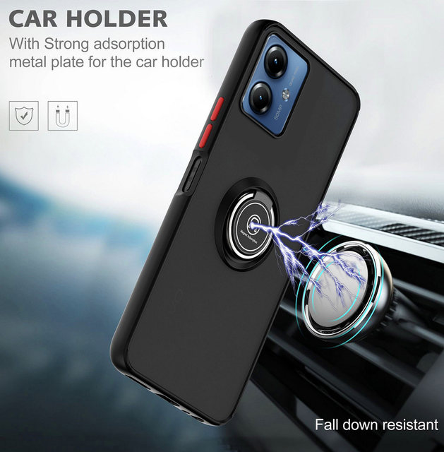 ILING Cover Per Motorola Moto G30/Moto G20/Moto G10/Moto G10 Power, Militare Custodia Con Stand Supporto Anello A 360° [Supporto] Opaca Silicone PC TPU Bumper Antiurto Case (Blu - Foto 10