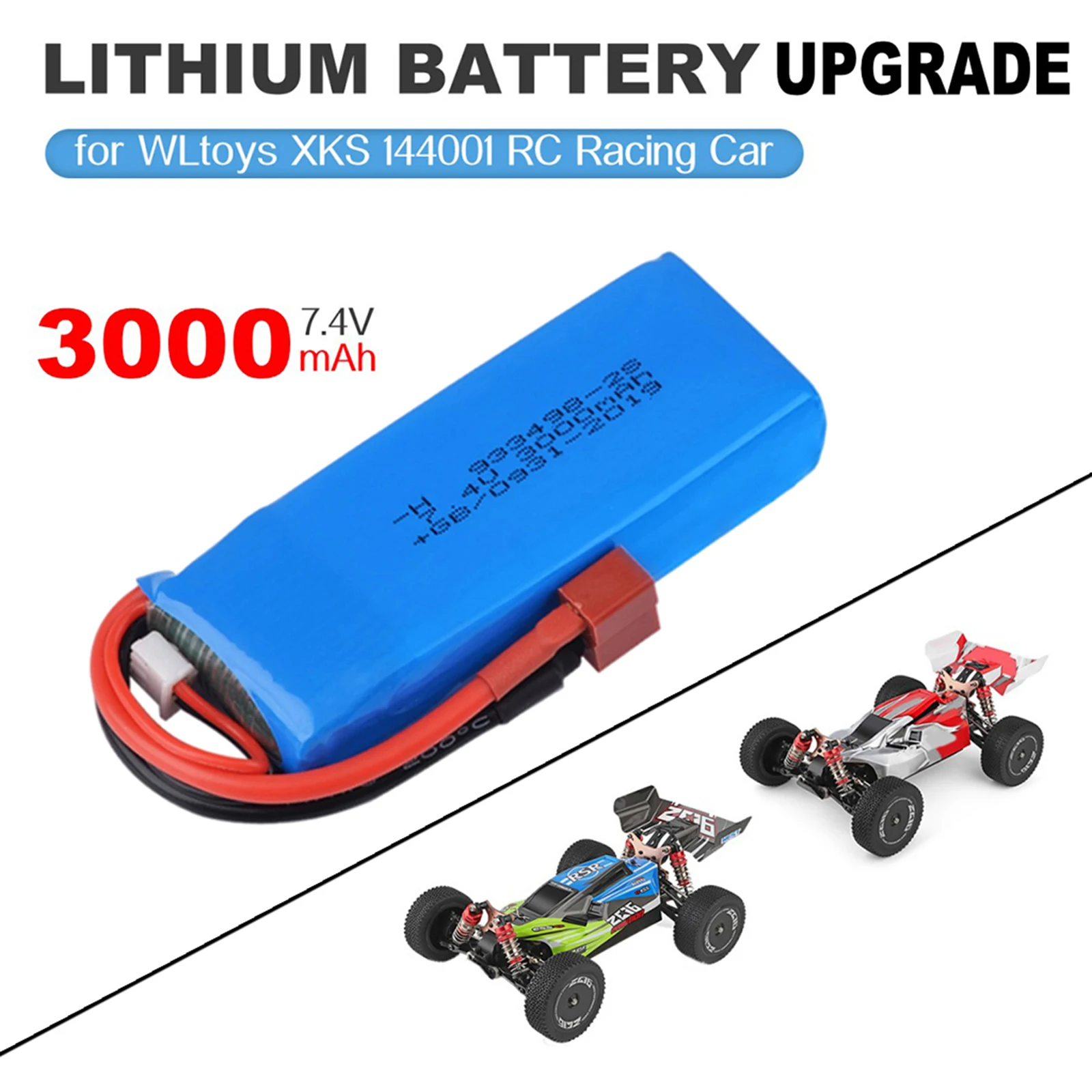 Rechargeable 7.4V 3000mAh Lithium Batteries for WLTOYS XKS 144001 1240181 124019 Remote Control RC Model Car