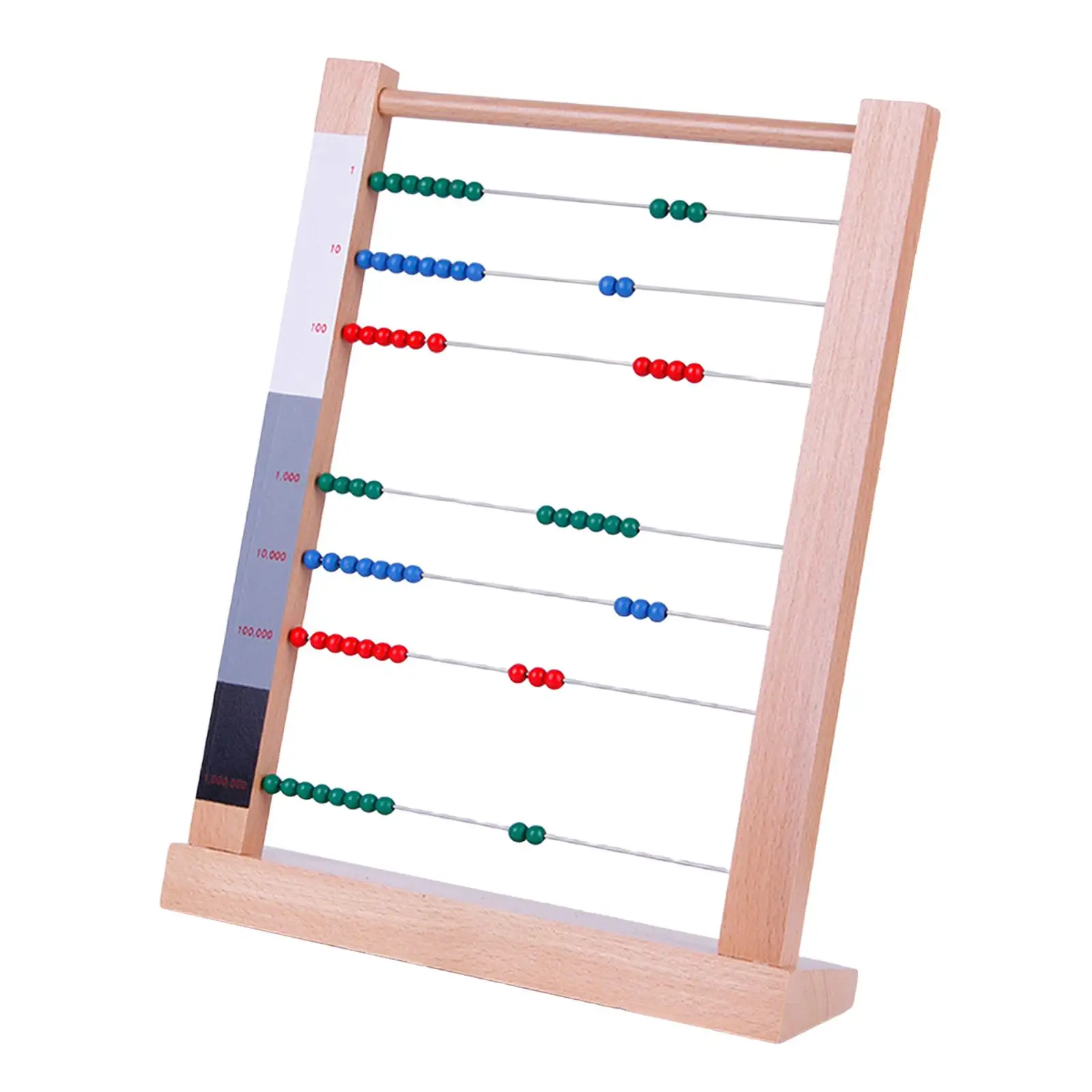 7 Rows Counting Frame Wooden Small Bead Frame for Kids Preschool Elementary