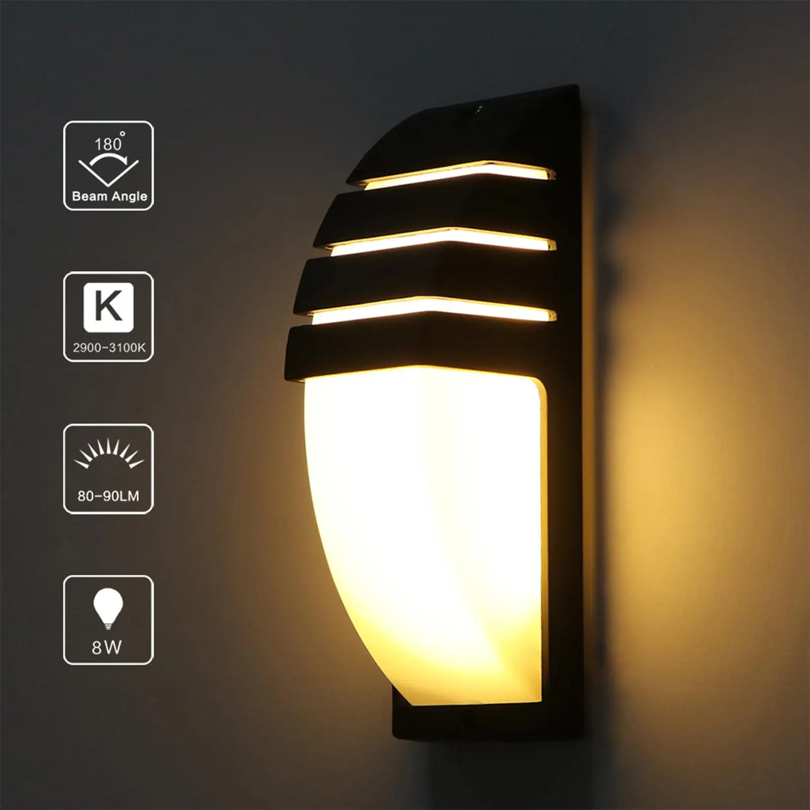 8W Waterproof LED Porch Lights Outdoor Wall Lamp for Garden Corridor Balcony Lighting Decoration AC85-265V