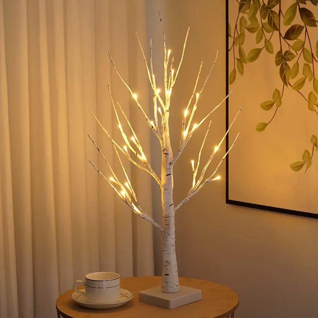 Wire Tree Branch Lights USB & Battery Powered Table Lamp for Indoor Home