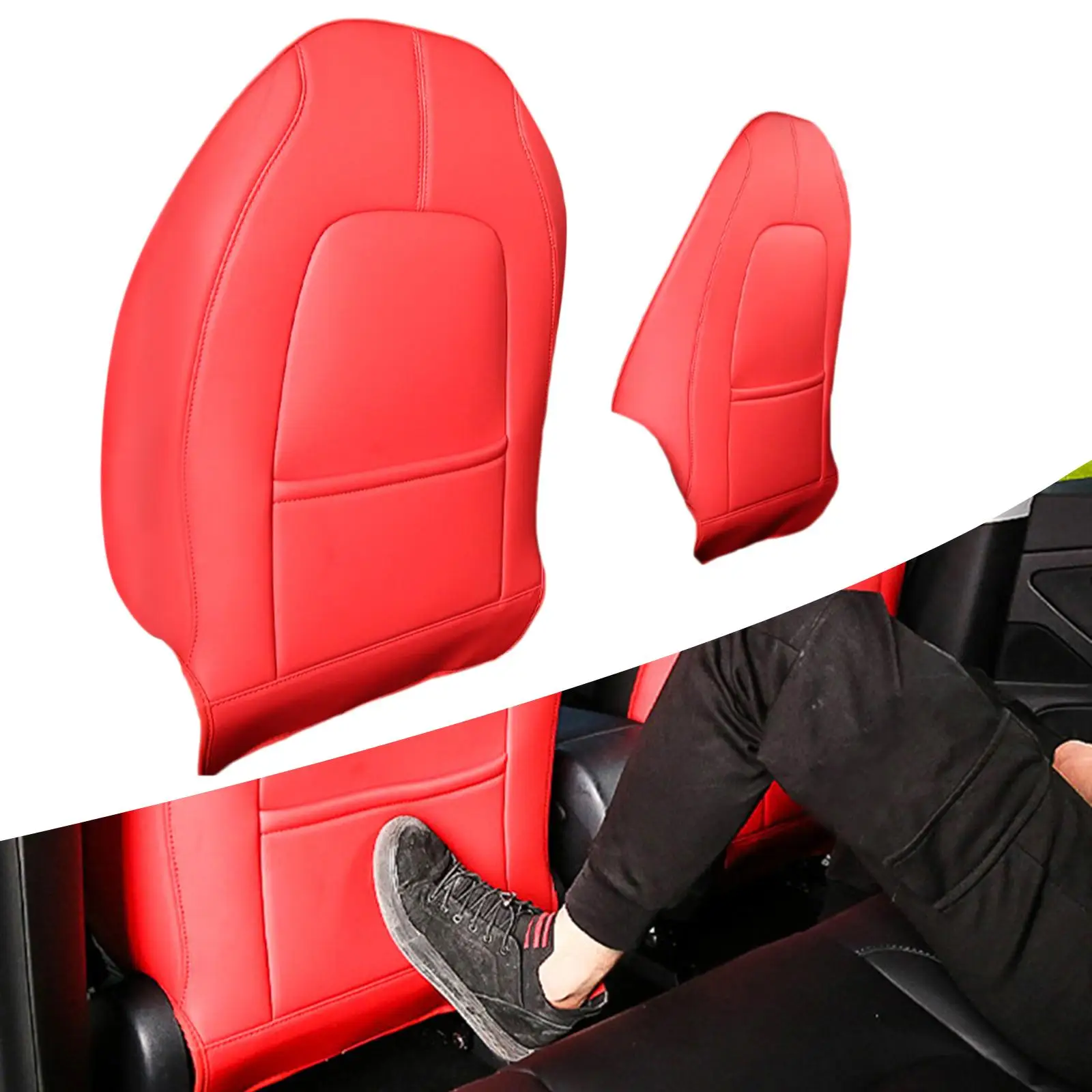 1 Pair Backseat Protection Mat Kick Guard Fit for Tesla Model 3 Model Y Anti Dirty