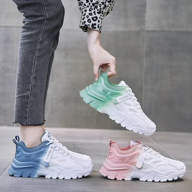 Womens Tennis Shoes Fashion Colour Blocked Sneakers Woman Casual